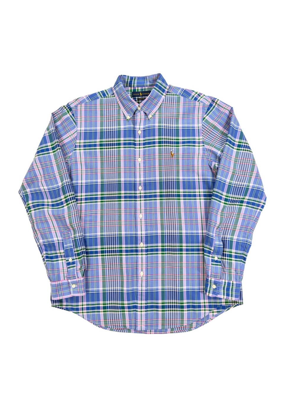 Ralph Lauren Men’s Large Classic Fit Multicolor Madras Plaid Oxford Shirt L/S